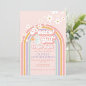 ピースアウト独身のデジット虹10誕生日 招待状 (スタンド正面)