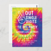 ピースアウト独身の桁数絞り染め10誕生日インビ ポストカード (正面/裏面)