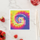 ピースアウト独身の桁数絞り染め10誕生日 スタンダードカクテルナプキン (インサイチュ)