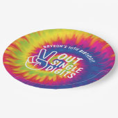 ピースアウト独身の桁数絞り染め10誕生日 ペーパープレート (アングル)