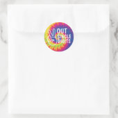 ピースアウト独身の桁数絞り染め10誕生日 ラウンドシール (バッグ)