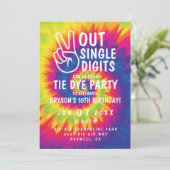 ピースアウト独身の桁数絞り染め10誕生日 招待状 (スタンド正面)