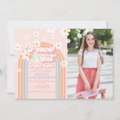 ピースアウト独身の桁数10番目の誕生日写真 招待状 (正面)