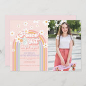 ピースアウト独身の桁数10番目の誕生日写真 招待状 (正面/裏面)