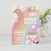 ピースアウト独身の桁数10番目の誕生日招待状 招待状 (スタンド正面)