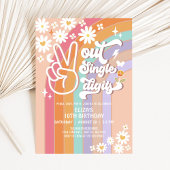 ピースアウト独身の桁数10th Groovy誕生日招待者 招待状