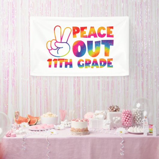 ピースアウト第11級絞り染め第11級 横断幕 (パーティー)