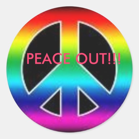 ピースアウト素晴らしステッカー!! ラウンドシール (正面)