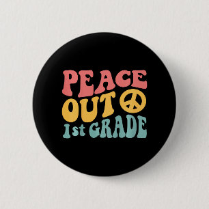 ピースアウト1年生おもしろいレトロ70の最終日1 缶バッジ