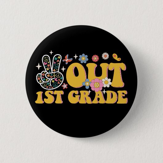 ピースアウト1年生のGroovy学校の最後の日 缶バッジ (正面)