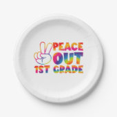 ピースアウト1年生絞り染め最終日1年生 ペーパープレート (正面)