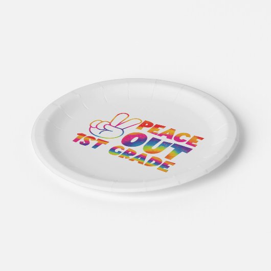 ピースアウト1年生絞り染め最終日1年生 ペーパープレート (アングル)