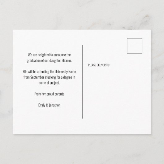 ピースアウト2フォトスクリプト2022卒業パープル 案内ポストカード (裏面)