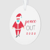 ピースアウト2020サンタおもしろい顔マスパーソナライズされたク オーナメント (正面)