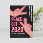 ピースアウト2020ピンクネオンライトハッピー新年 シーズンカード (スタンド正面)
