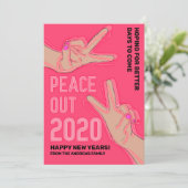 ピースアウト2020ピンクネオンライトハッピー新年 シーズンカード (スタンド正面)