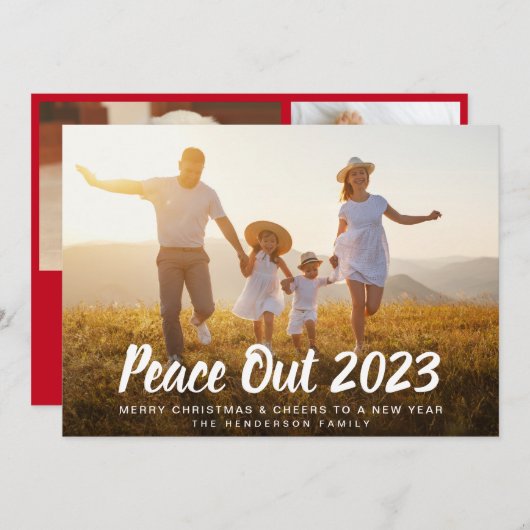 ピースアウト2020枚の写真、クリスマスの新年 シーズンカード (正面/裏面)