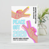 ピースアウト2020色ネオンライトハッピー新年 シーズンカード (スタンド正面)