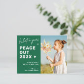 ピースアウト2021年のタイポグラフィモダンの写真 シーズンポストカード (スタンド正面)