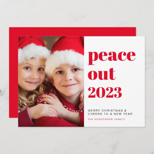 ピースアウト2021年写真新年応援クリスマス シーズンカード (正面/裏面)