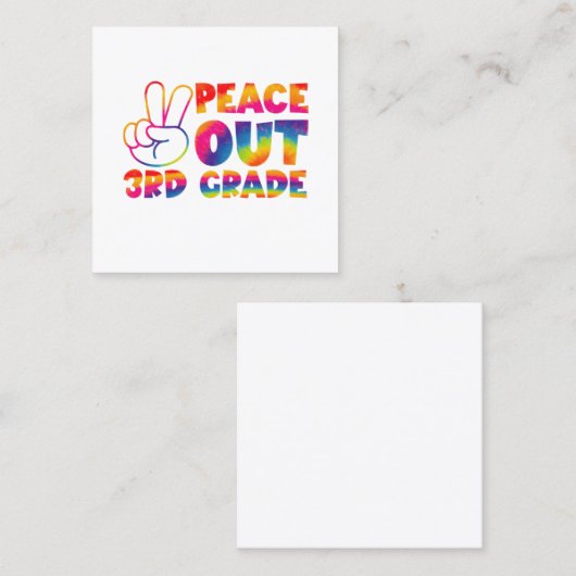 ピースアウト3年生絞り染め最終日3年生 スクエア名刺 (正面/裏面)