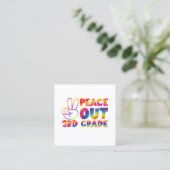 ピースアウト3年生絞り染め最終日3年生 スクエア名刺 (スタンド正面)