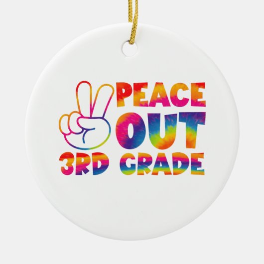 ピースアウト3年生絞り染め最終日3年生 セラミックオーナメント (正面)