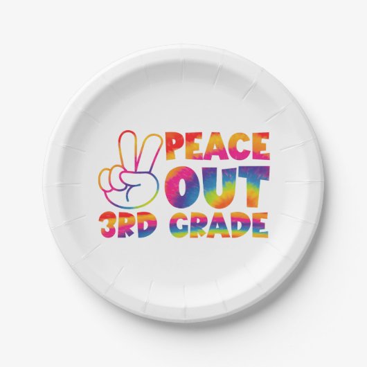 ピースアウト3年生絞り染め最終日3年生 ペーパープレート (正面)
