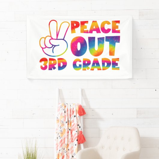 ピースアウト3年生絞り染め最終日3年生 横断幕 (インサイチュ)
