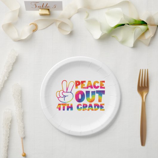 ピースアウト4年生絞り染め最終日4年生 ペーパープレート (ウェディング)