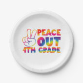 ピースアウト4年生絞り染め最終日4年生 ペーパープレート (正面)