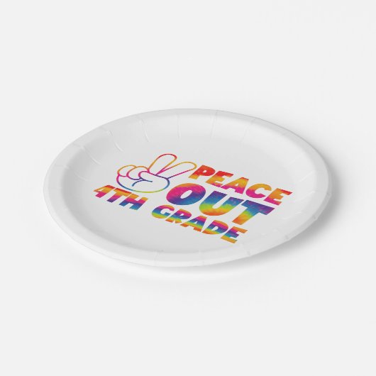 ピースアウト4年生絞り染め最終日4年生 ペーパープレート (アングル)