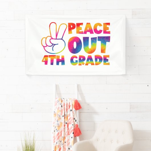 ピースアウト4年生絞り染め最終日4年生 横断幕 (インサイチュ)