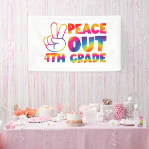 ピースアウト4年生絞り染め最終日4年生 横断幕