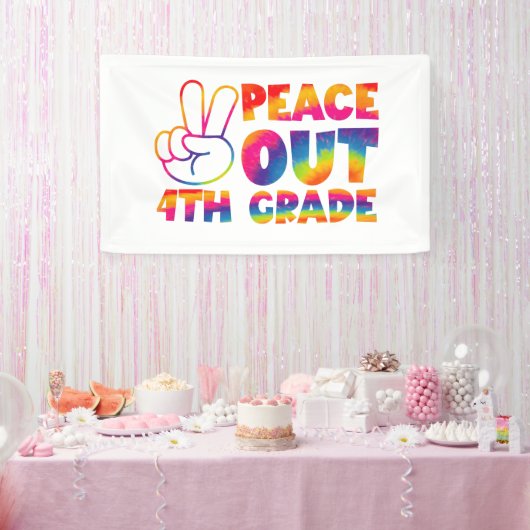 ピースアウト4年生絞り染め最終日4年生 横断幕 (パーティー)