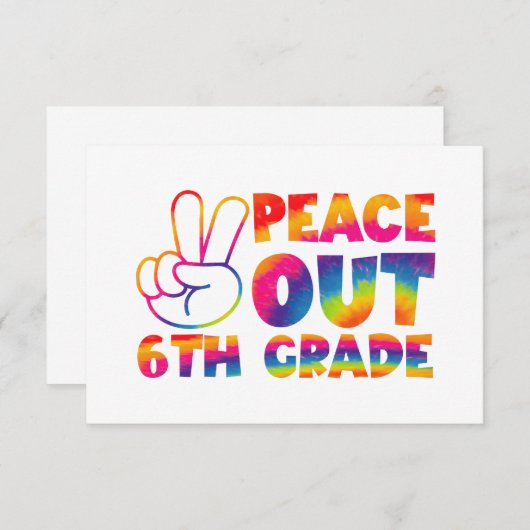 ピースアウト6年生絞り染め最終日6年生 サンキューカード (正面/裏面)