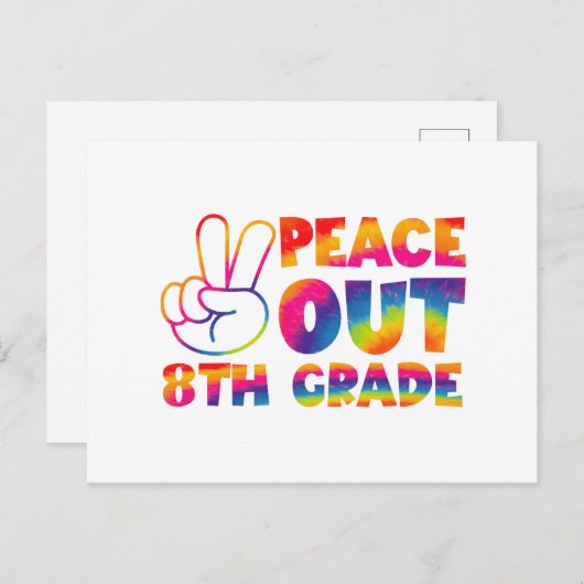 ピースアウト8年生絞り染め最終日8年生 ポストカード (正面/裏面)