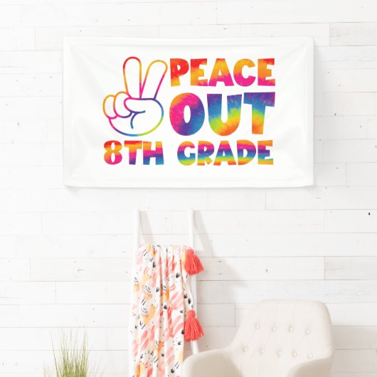 ピースアウト8年生絞り染め最終日8年生 横断幕 (インサイチュ)