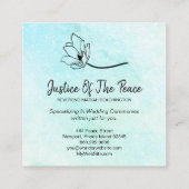 ピースアクアミントムーンクレーターの正義 スクエア名刺 (裏面)