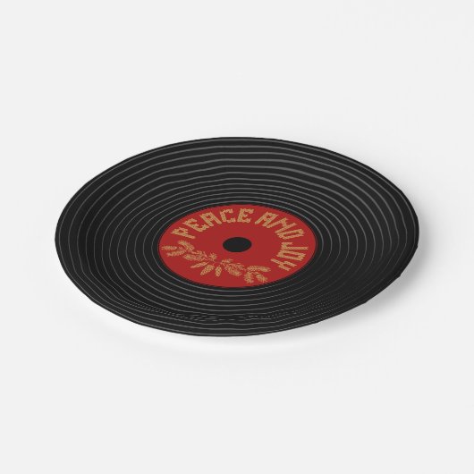 ピースアンドジョイのレコードデザイン ペーパープレート (アングル)