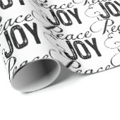 ピースアンドジョイブラック文字ラッピング紙 ラッピングペーパー (ロールコーナー)