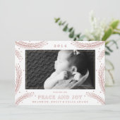 ピースアンドジョイ ゴールドフェザー クリスマス ホリデー カード (スタンド正面)