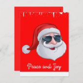 ピースアンドジョイ ホリデー カード 赤 (正面/裏面)