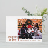 ピースアンドジョーコーナーモダンフォイルフォトホリデーカード 箔シーズンカード (立ち正面)