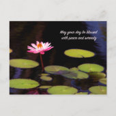 ピースアンドセレニティポストカード付きピンクロータス ポストカード (正面)