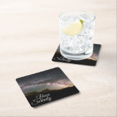 ピースアンドセレニティマウンテンナイトスカイ スクエアペーパーコースター (インサイチュ)