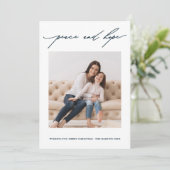 ピースアンドホープブルーボタニカルホリデ素朴ィ 招待状 (スタンド正面)