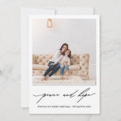 ピースアンドホープ黒白ホリープリントホリデイ 招待状 (正面)