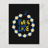 ピースアンドラブウクライナフラワーリース ポストカード (正面)