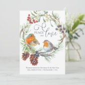 ピースアンドラブクリスマスロビンミストレトーパインリース シーズンカード (スタンド正面)